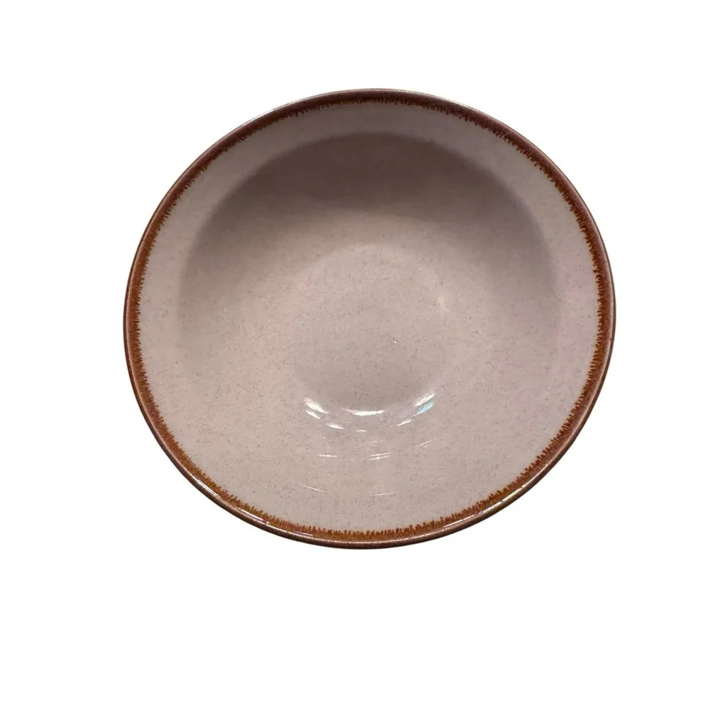 Alpine Mountain Stoneware Collection Dinnerware Bowls Set of 4 Beige Brown Matte